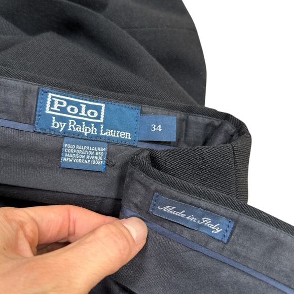 Polo Ralph Lauren Thick Twill Wool Suede Leather Riding Pants Mens 34 - Picture 10 of 12